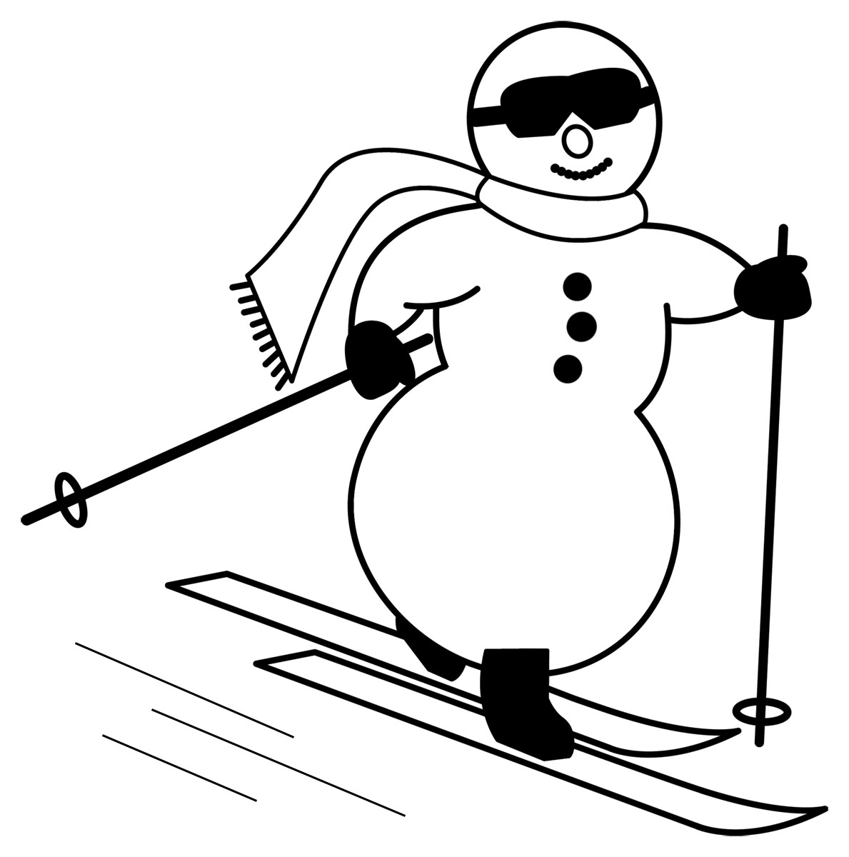 Winter Images Clip Art Clip Art Snowman Snowboarding Bw Winter ...