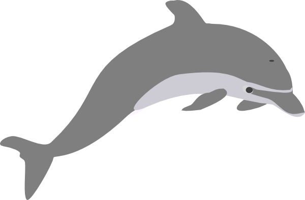 Dolphin Outline Grey clip art - vector clip art online, royalty ...