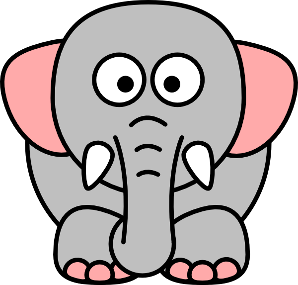 Cartoon Elephant Grey Pink clip art - vector clip art online ...
