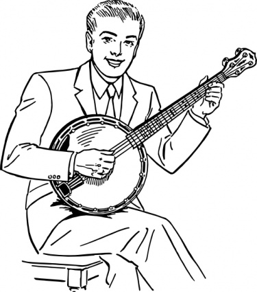Download Man Playing Banjo clip art Vector Free