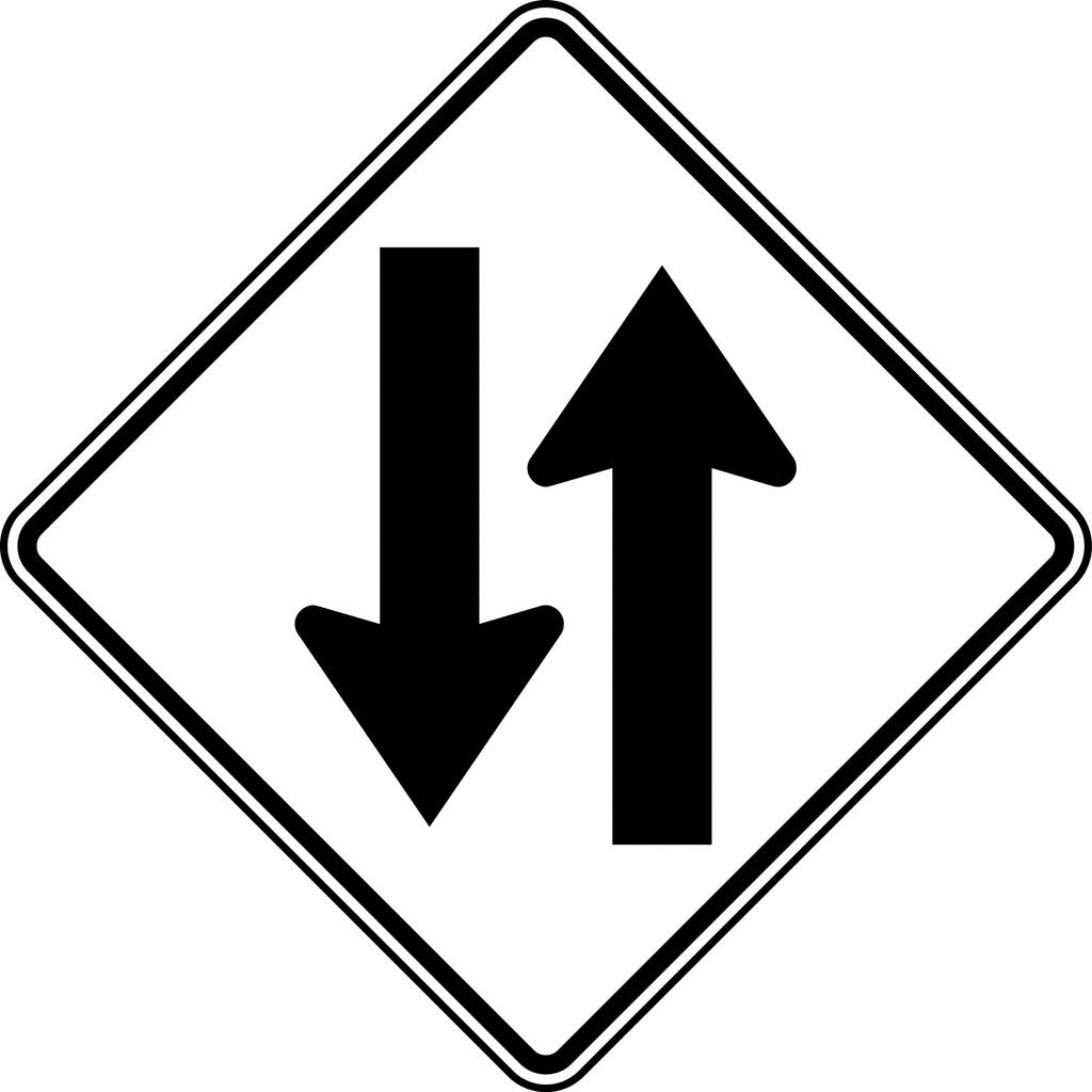 Two-Way Traffic, Black and White | ClipArt ETC