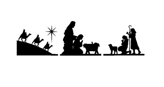 Nativity Silhouette Clip Art Group Picture Image Tag Pictures ...