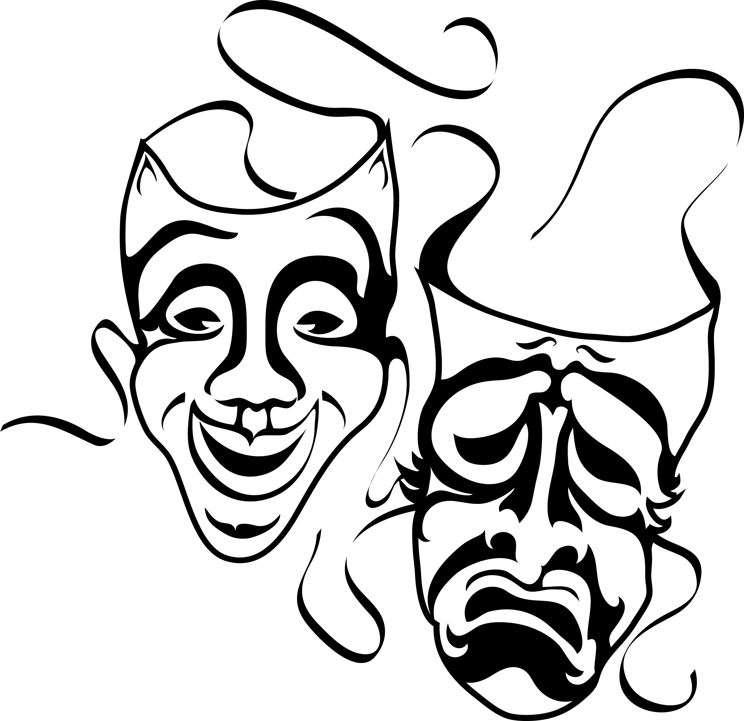 Pix For > Comedy And Tragedy Masks Clipart