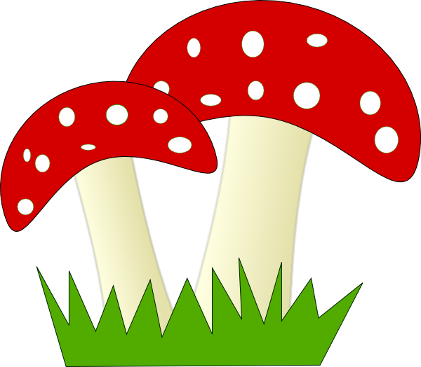 Red And White Dotted Mushrooms clip art - vector clip art online ...