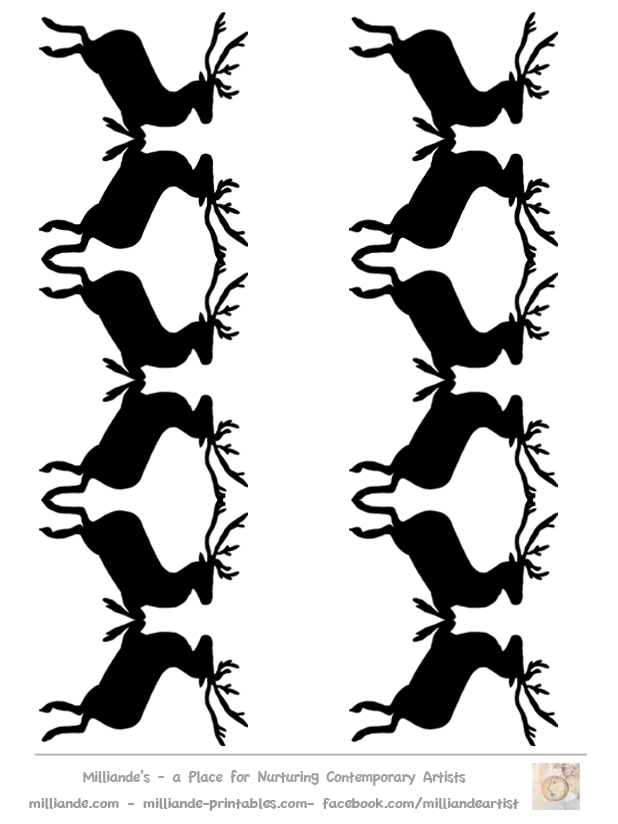 Reindeer Picture Silhouette Template,for Reindeer Crafts & Free ...