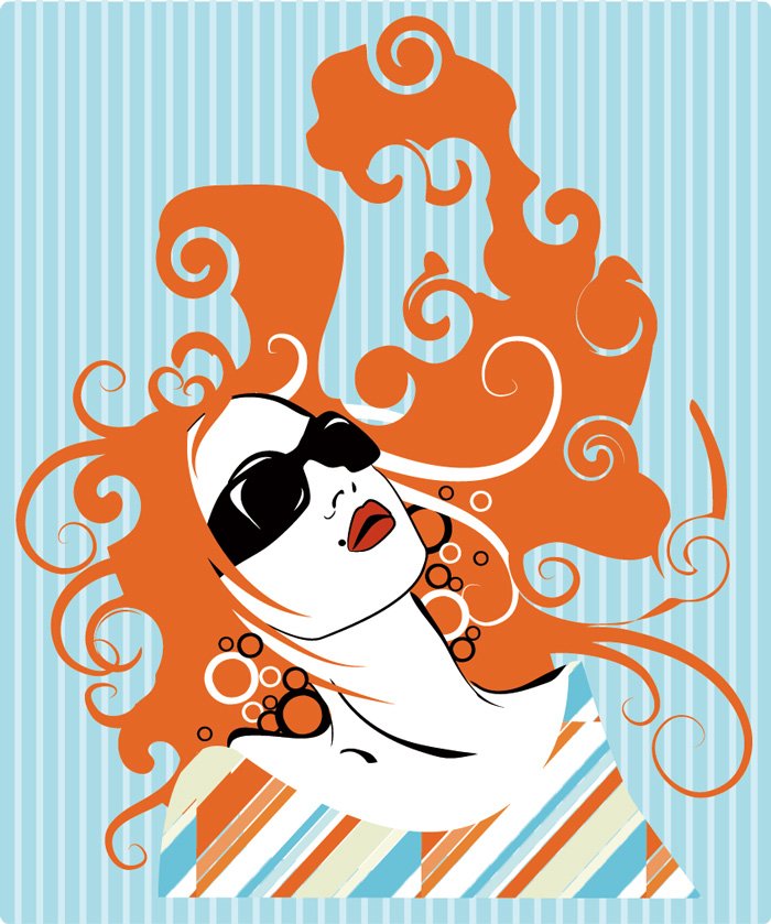 Cartoon fashion girl wearing sunglasses Vector | Vector Images ...