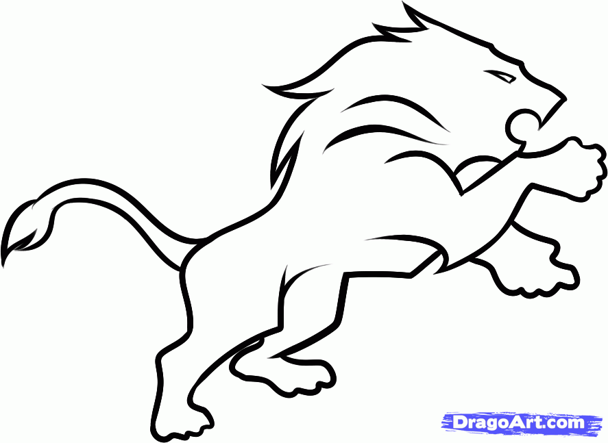 How to Draw the Detriot Lions, Step by Step, Sports, Pop Culture ...