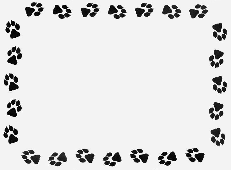 clip art borders dogs paw prints bones - photo #33