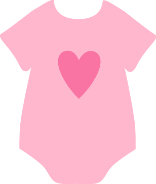 Pink Baby Clothes Clipartpink Heart Onesie Clip Art Pink Heart ...