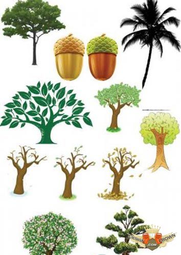 Free vector drawn tree clip art for design or print