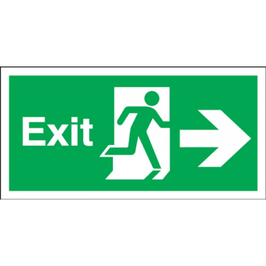 150mm x 450mm Fire Exit Sign Arrow Right - Fire Exit Safety Signs ...