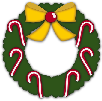 Christmas Wreath Candy Canes clip art
