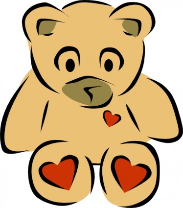 Teddy Bears With Hearts clip art Vector clip art - Free vector for ...