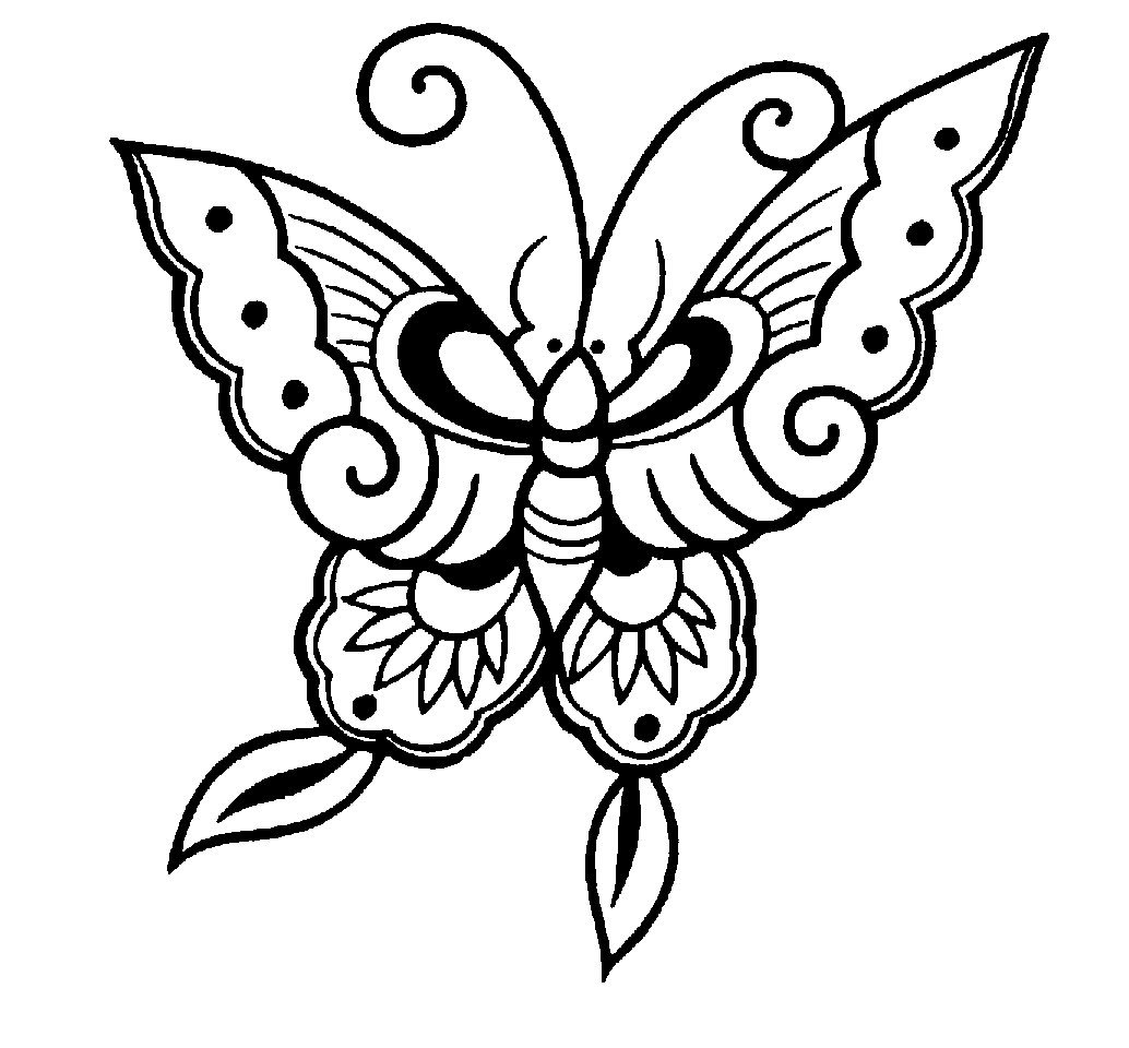 butterfly clip art free black and white - photo #50