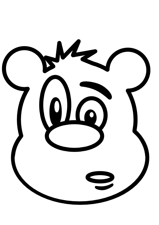 Clip Art: Bear 1 Black White Line Art Teddy Bear ... - ClipArt ...