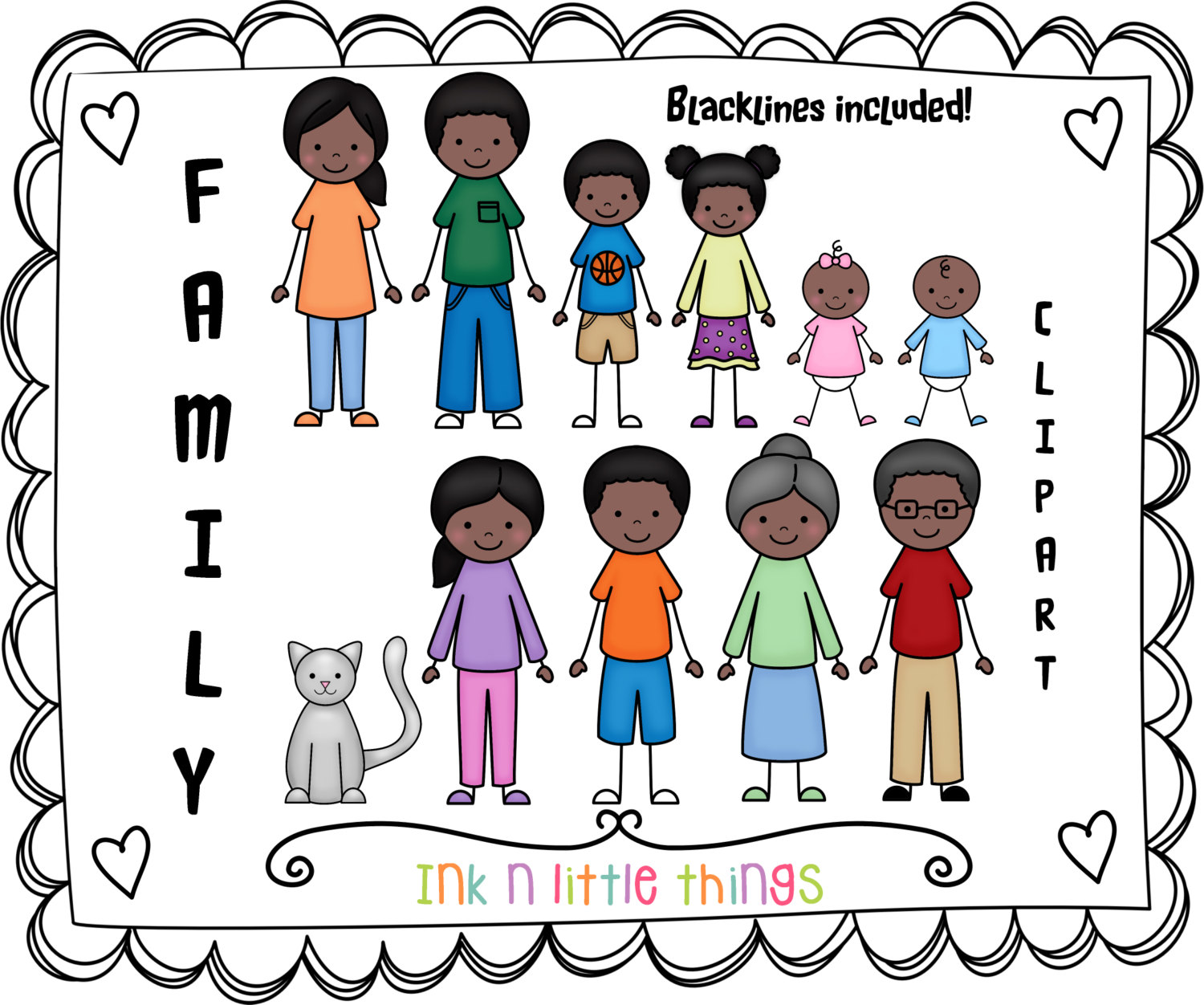 my family clipart black and white - photo #41