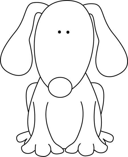 free clipart of dogs black and white - photo #7
