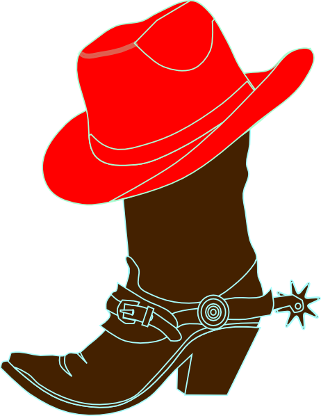 Red Cowgirl Hat And Boot clip art - vector clip art online ...
