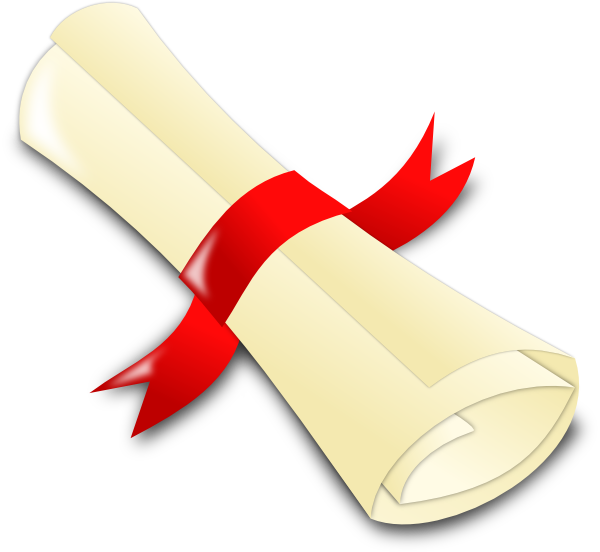 Rolled Diploma clip art - vector clip art online, royalty free ...