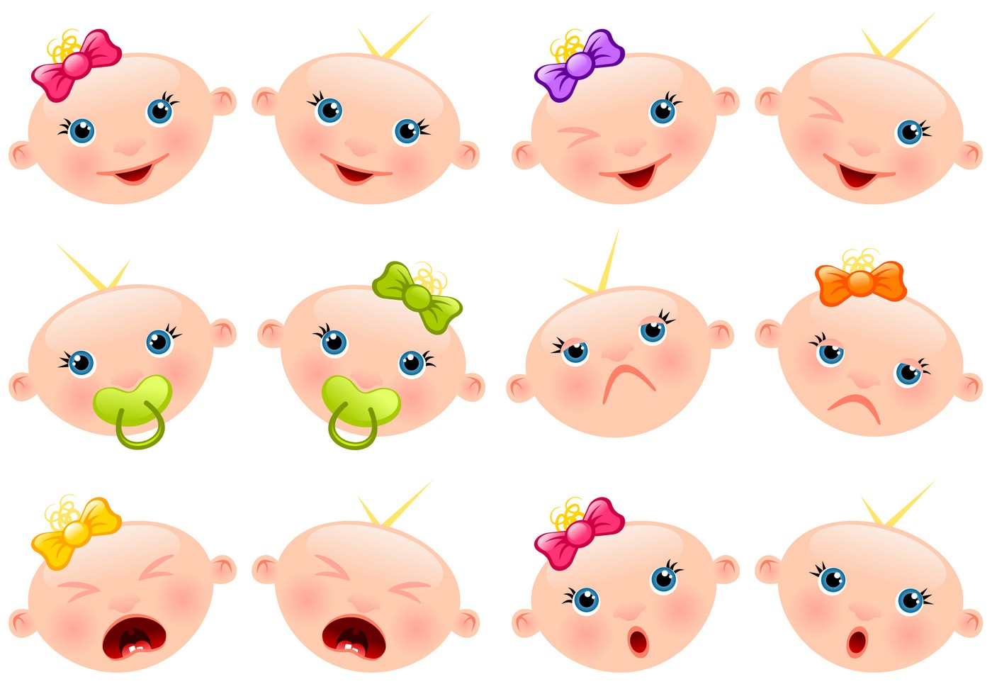 Cartoon Baby Faces, Children, Kids Vector EPS Free Download, Logo ...