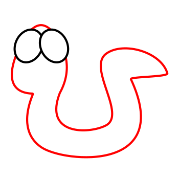 Drawing a cartoon worm