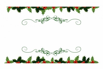 Christmas Holly Top And Bottom Free vector in Adobe Illustrator ai ...
