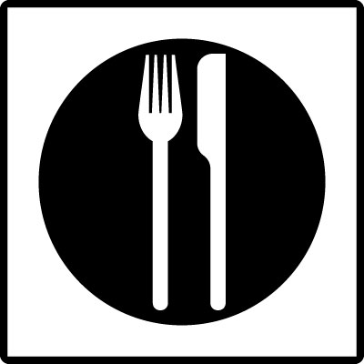 Trail and Symbol Sign - Restaurant/Knife & Fork Symbol ...