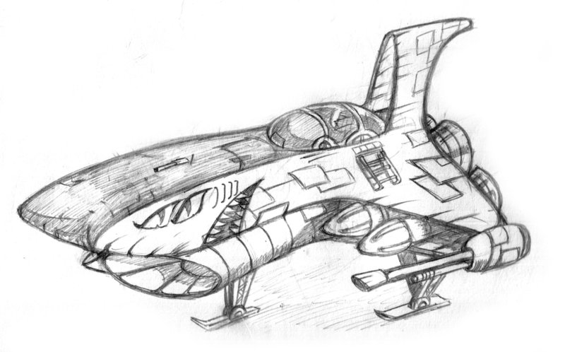 Drawing Club No. 2 - Spaceship by JosephCrocono on DeviantArt