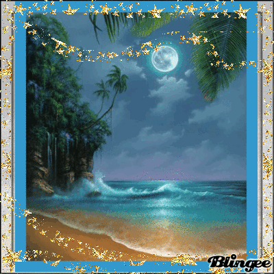 animated beach moon golden Picture #59480833 | Blingee.com