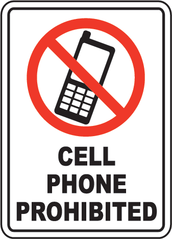 Cell Phone Prohibited Sign by SafetySign.com - F7207
