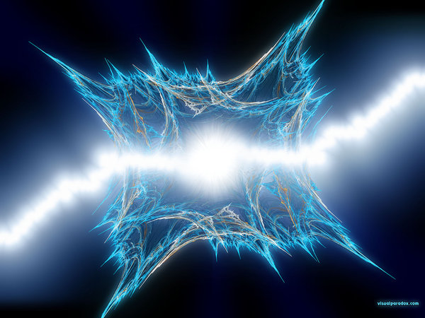 lightning flash flame fractal blue shock zap abstract - Peg It Board