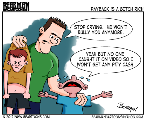 Editorial Cartoon: Bully Paybacks - Bearman Cartoons