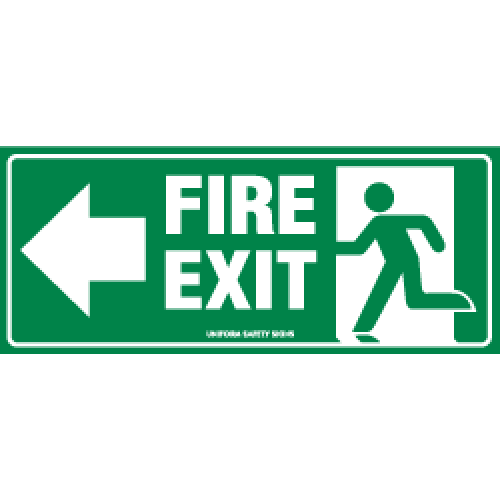 Exit Sign - Arrow Left Fire Exit