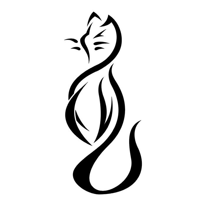 House Cat Outline Vinyl Wall Art Sticker Tattoo Style Design Modern P…