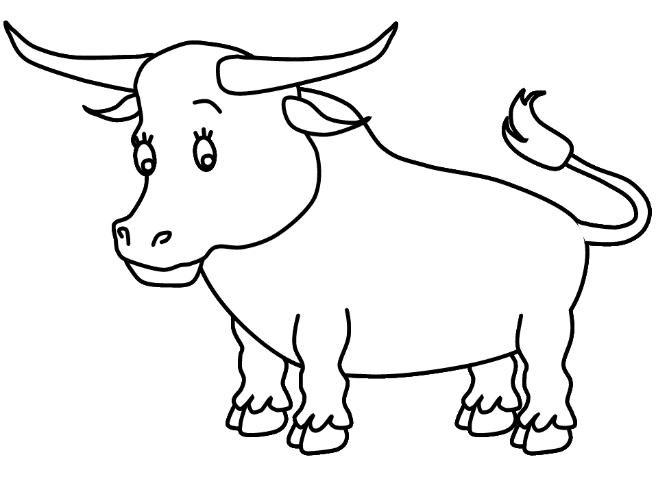 cute Bull coloring pages for kids | Coloring Pages