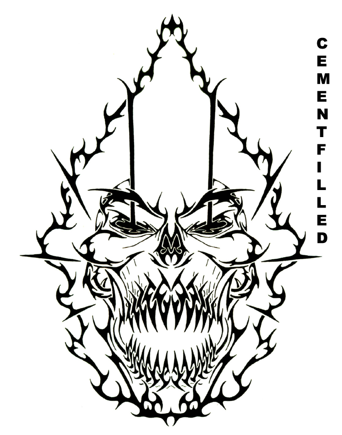 Flaming Skull Tribal by CementFilled on deviantART