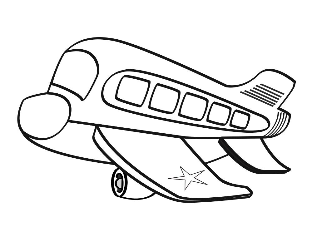aereo militare funny airplane black white line art coloring book ...
