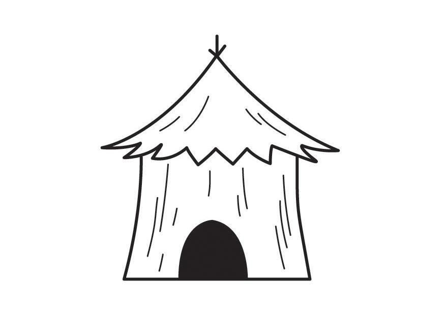 Coloring page hut - img 23134.