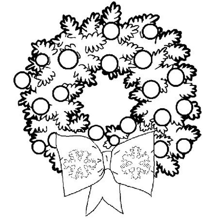 Download Pretty Wreath Free Coloring Pages For Christmas Or Print ...