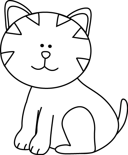 Black and White Kitten Clip Art - Black and White Kitten Image