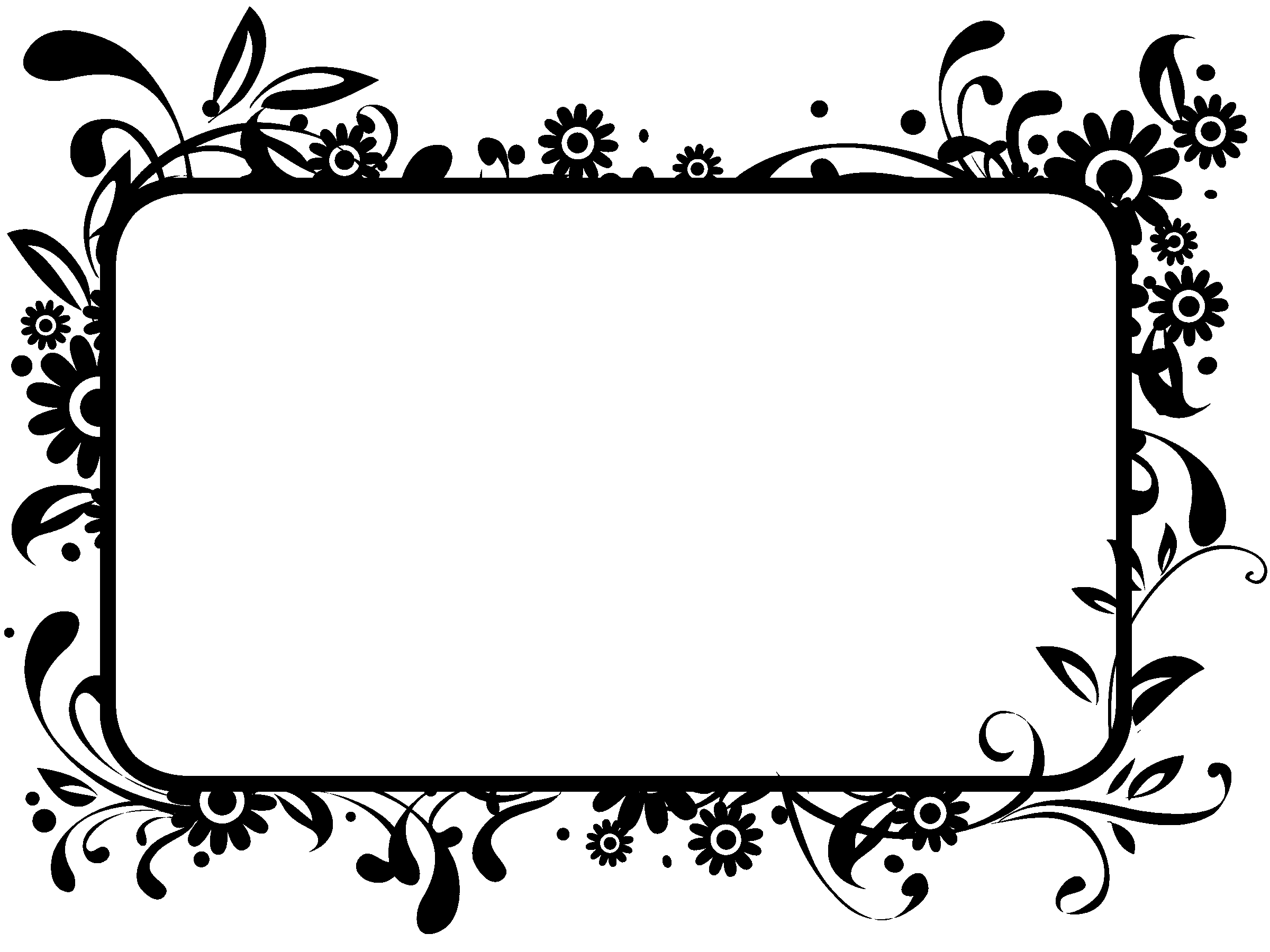 Black And White Flower Border - Cliparts.co