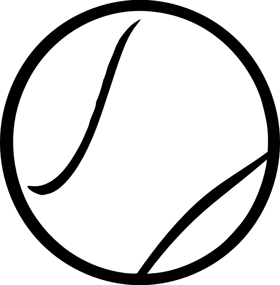 OnlineLabels Clip Art - Black & White Tennis Ball