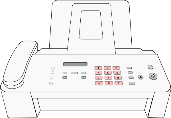 Modern Fax Machine clip art - vector clip art online, royalty free ...