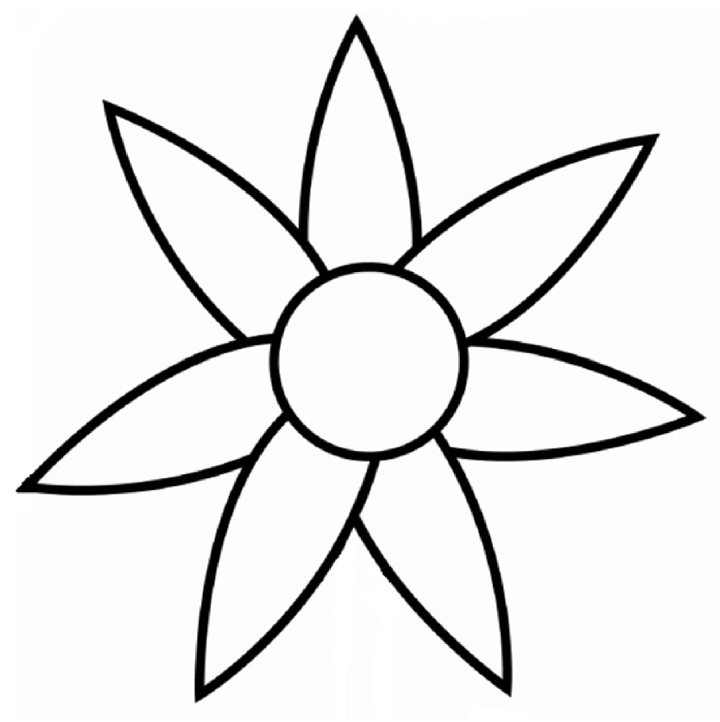 Easy Flower Drawing Outline
