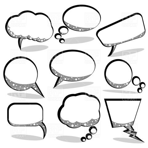Speech and thought bubbles, Design elements, download Royalty-free ...