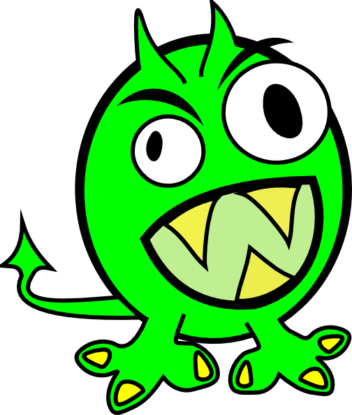 Lime Green Monster clip art - vector clip art online, royalty free ...