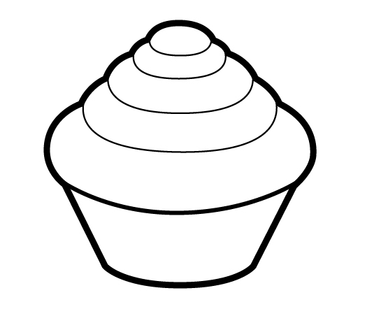 Black And White Cupcake Outline Images & Pictures - Becuo