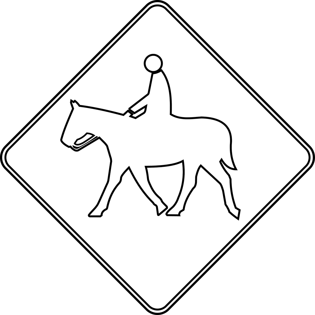 Equestrian Crossing, Outline | ClipArt ETC