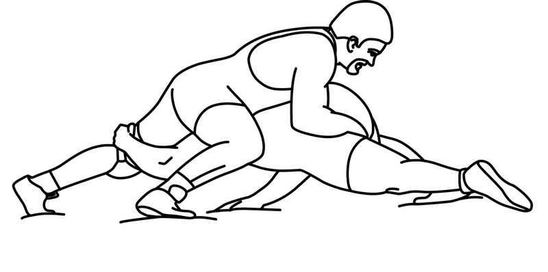 Wrestling Clipart : LC_wrestling_pin_01_outline : Classroom Clipart
