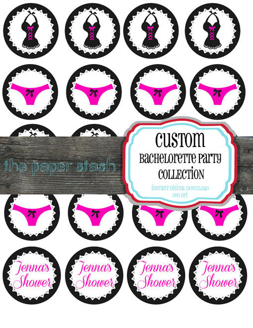 Custom Bachelorette Party Cupcake Circle Toppers by thepaperstash ...